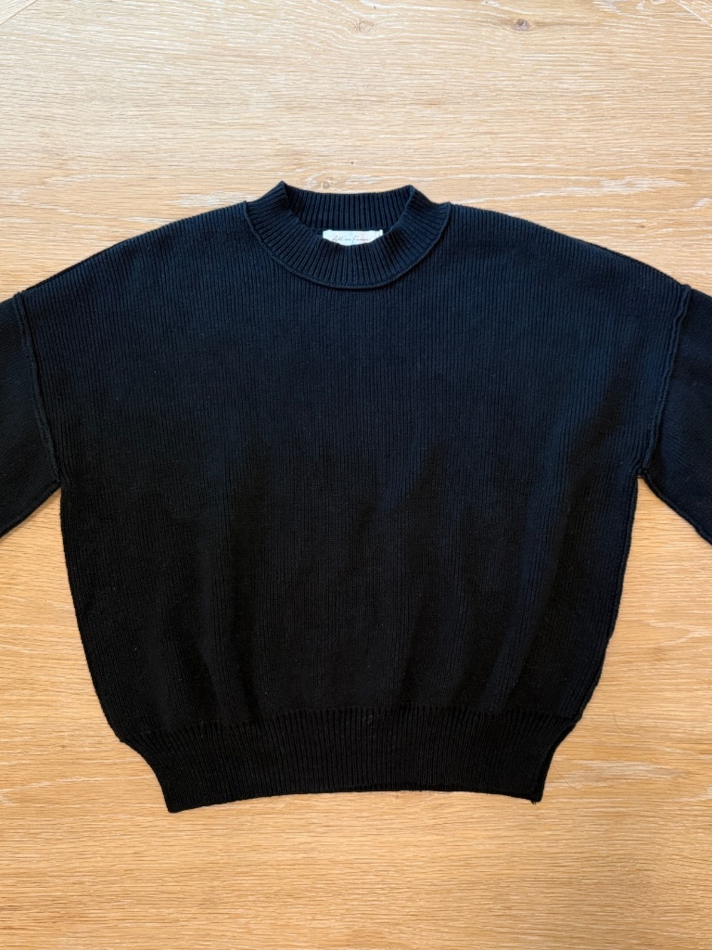 All in favor, oversized ribbed cotton blend sweater Medium